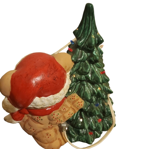 Vintage ceramic Christmas tree and bear with light - Picture 4 of 4